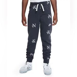 Nike Club Fleece Printed Logo Black Gray Grey Joggers Sweats Men’s XXL